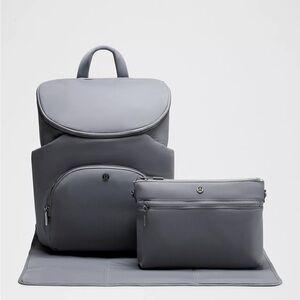 New Parent Backpack 17L - Lululemon - Asphalt Gray - with Crossbody Bag